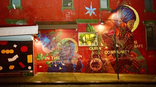 a street scene in New York City