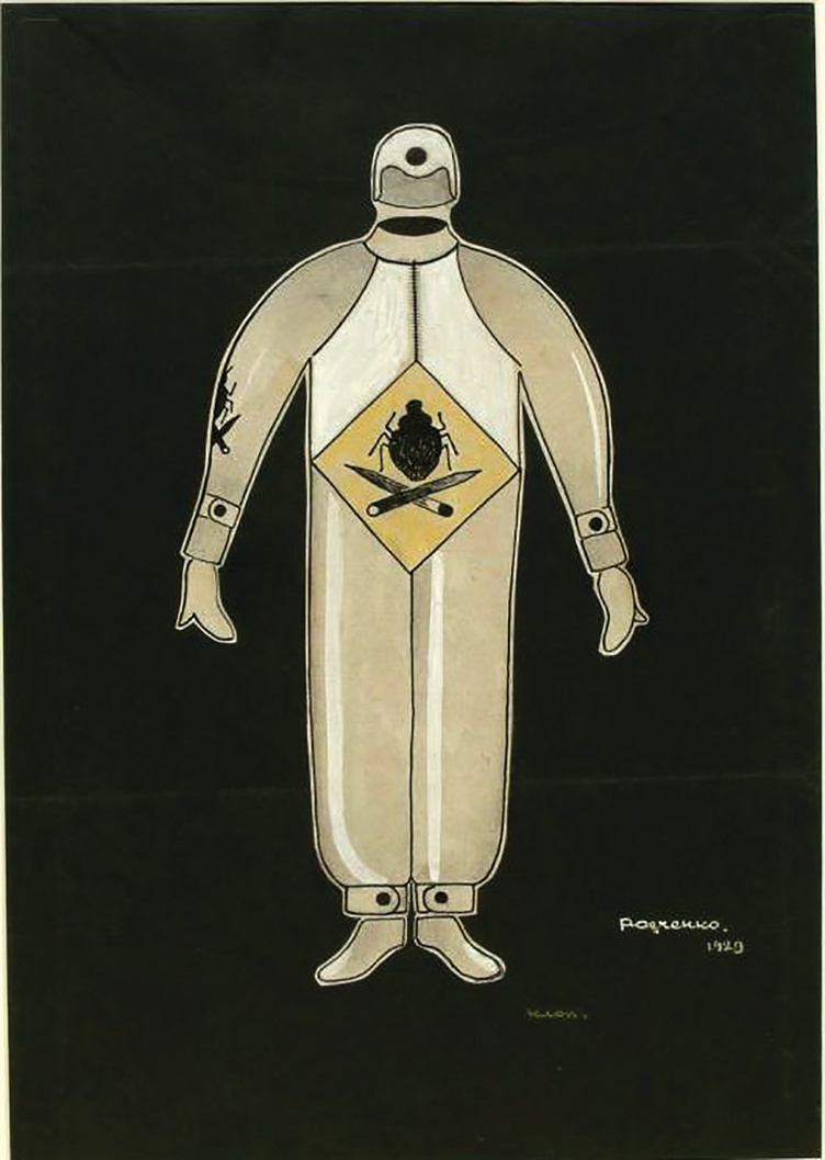 Rodchenko bedbug costume design from V&A exhibition for the art essay