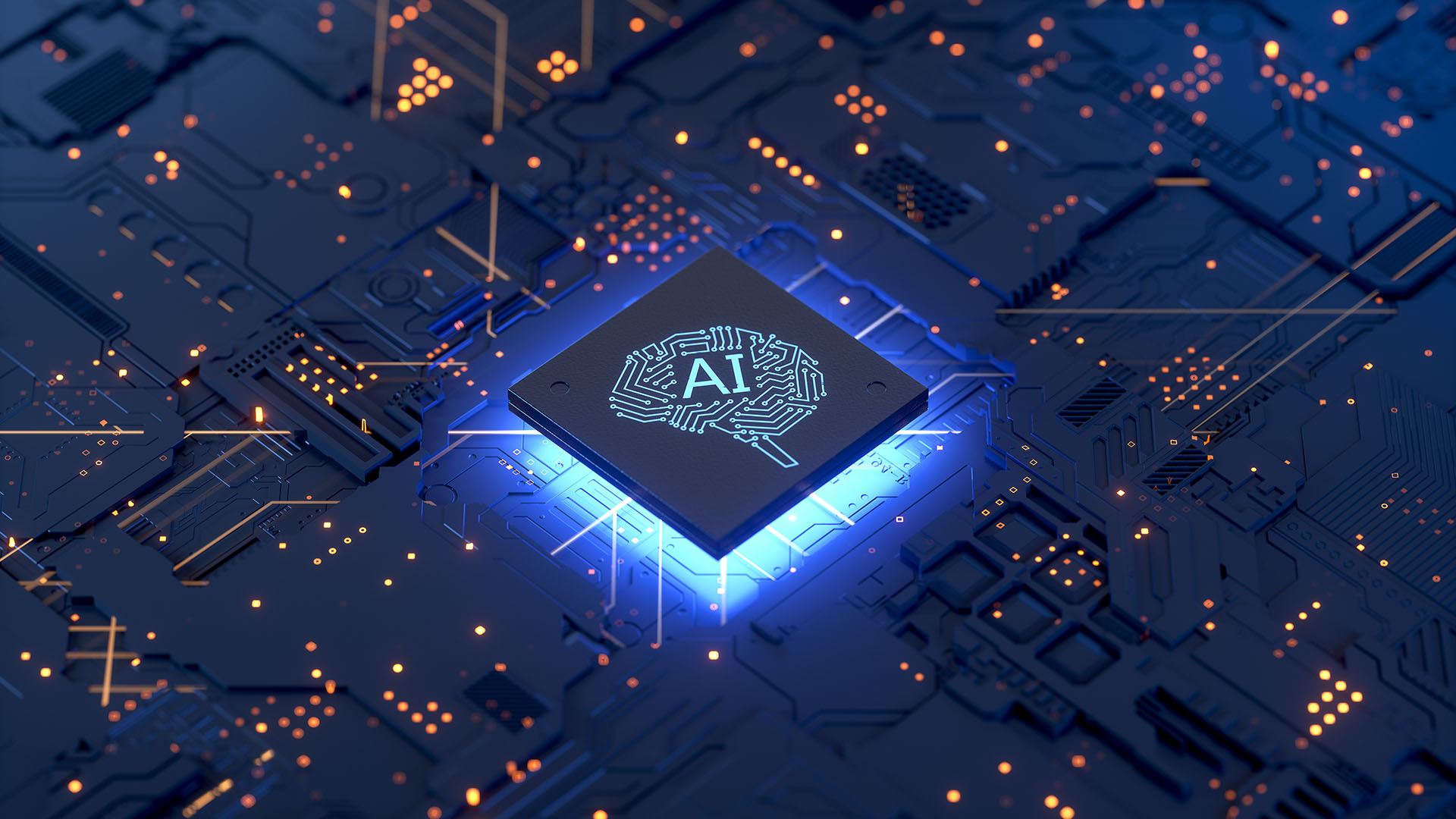 AI chip on a motherboard