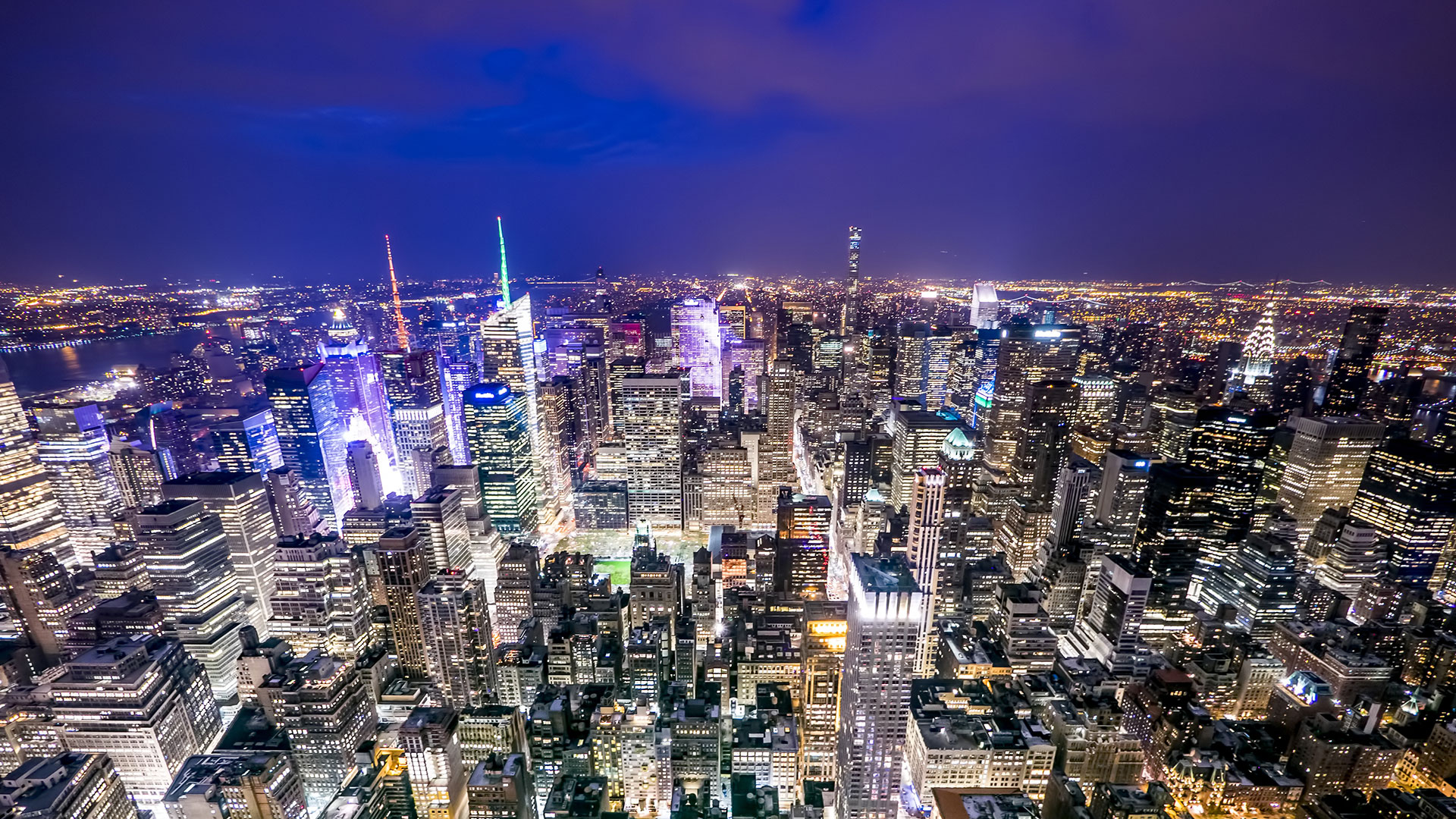 New York late sunset skyline