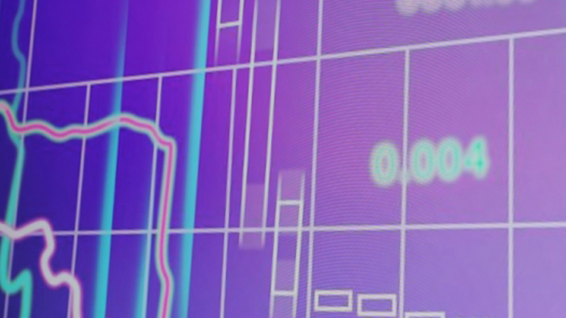 Close-up of on-screen data