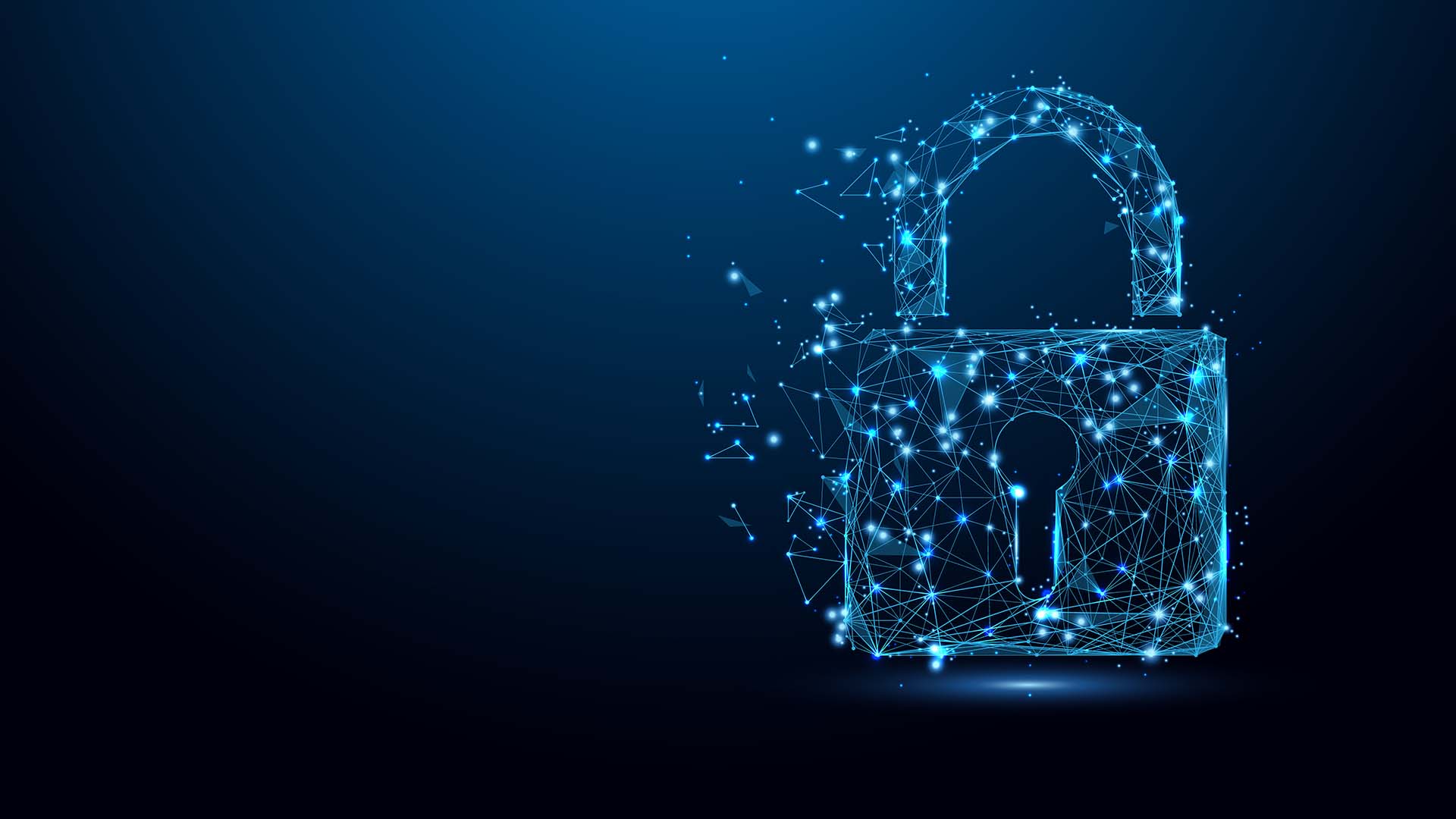 Digital lock in blue