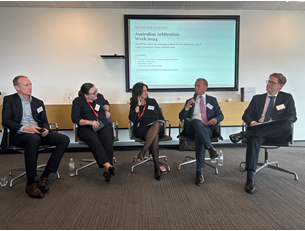 Panel of speakers at the Australian Arbitration Week event in Brisbane