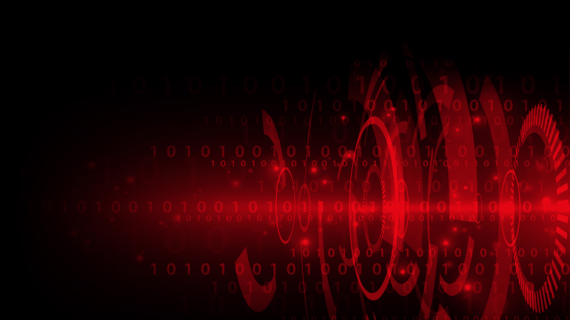 digital waves in red