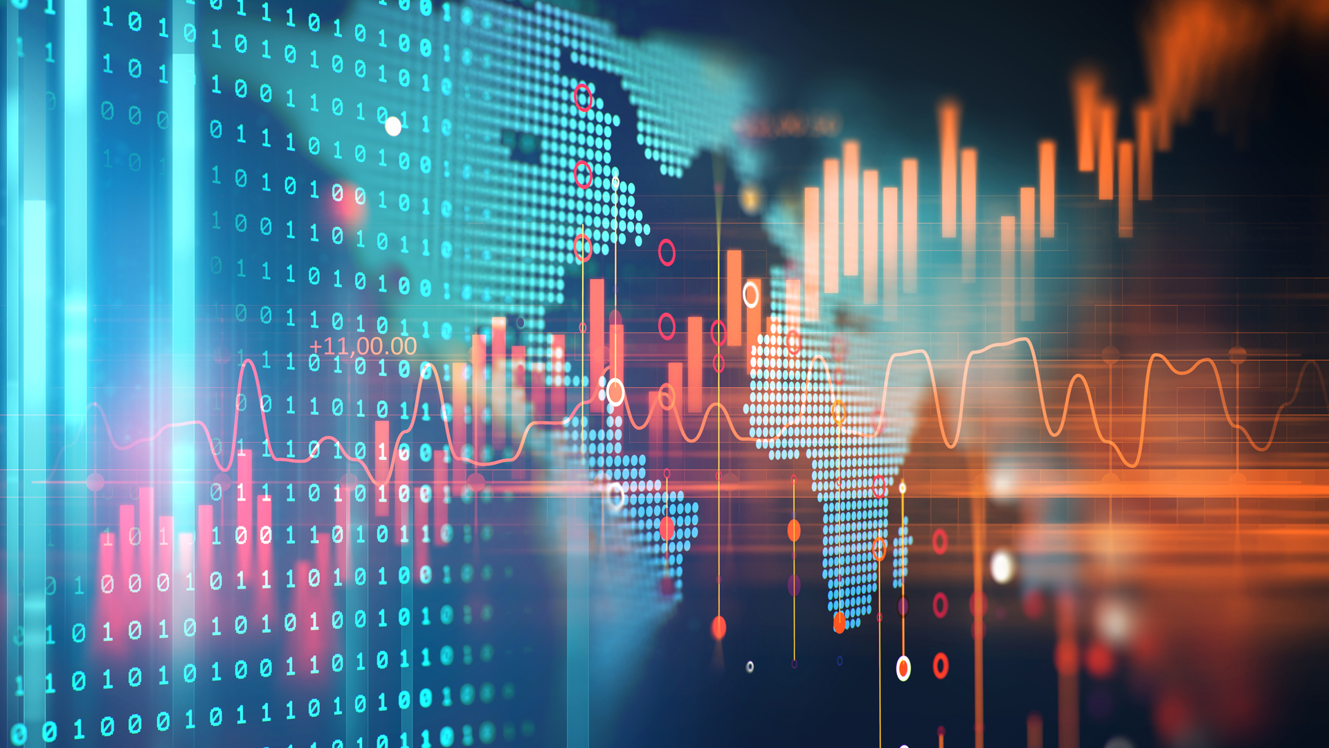 financial stock market graph on technology abstract background