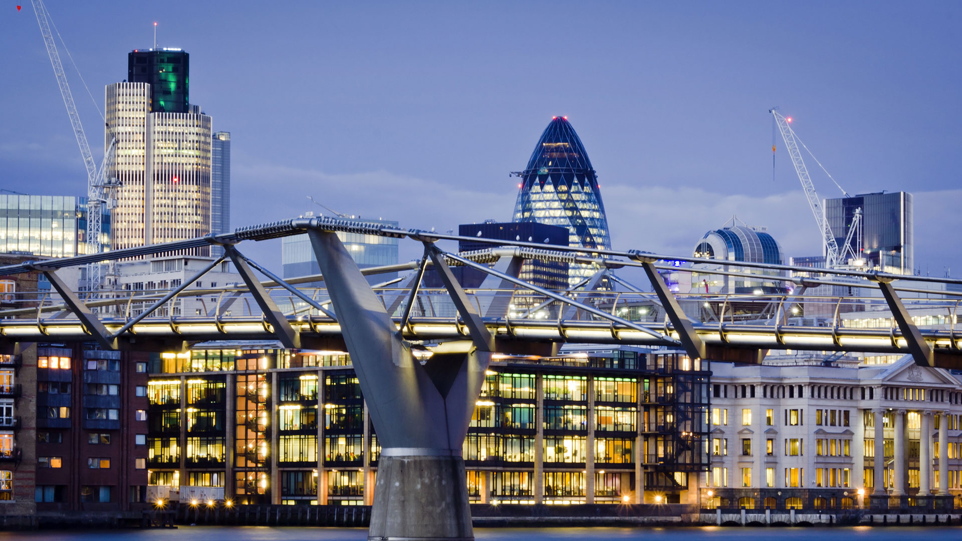 London skyline, the Millenium bridge