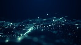 digital waves on dark background