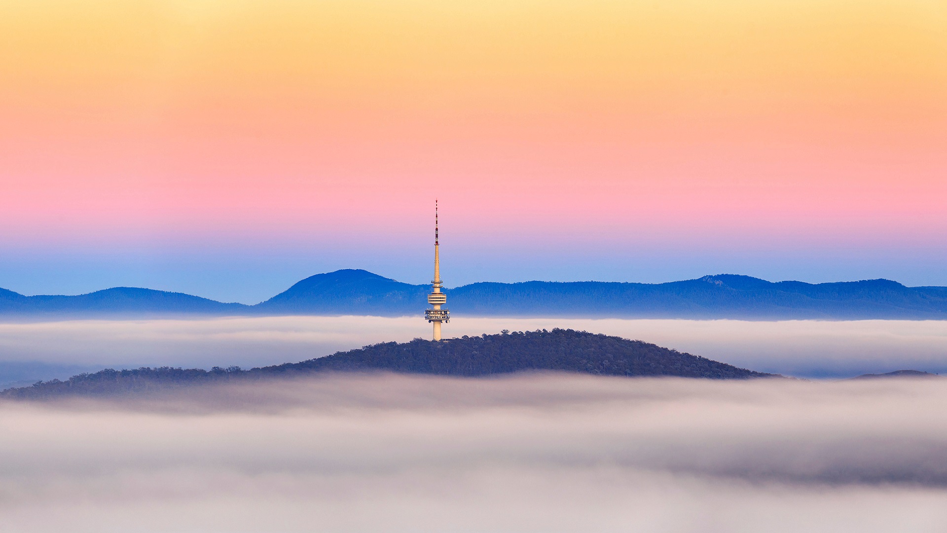 Canberra tower sunset