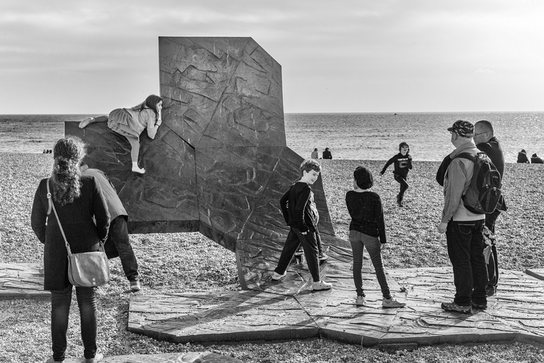 Photo by Heathcote called Life's A Beach shows a disparate group of people on a Brighton beach