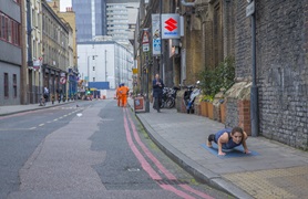 yoga on the back streets of London (Bermondsey)