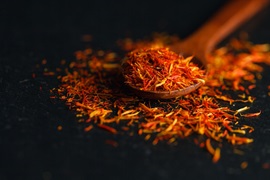 saffron rice glowing red