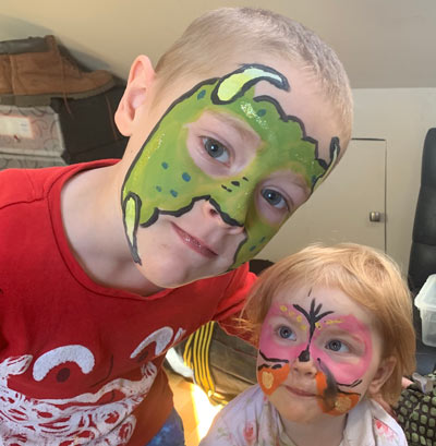 Children face painted