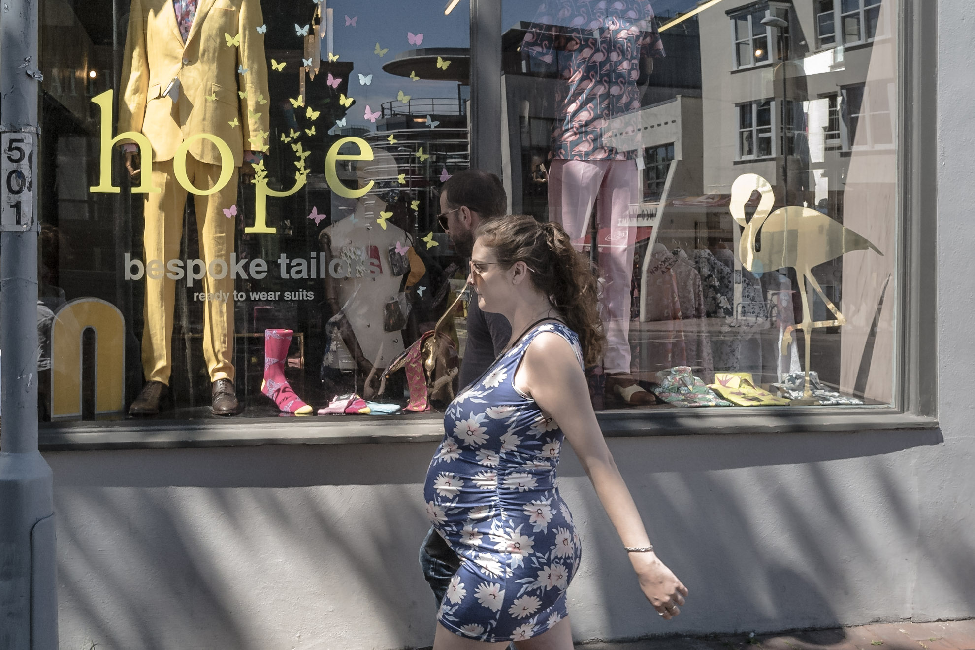 The pregnant woman walking by, by Mark Heathcote