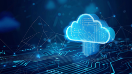 digital glowing blue cloud with connect network lines data flow