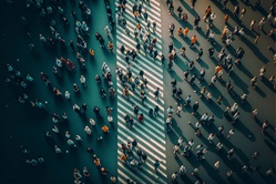 crowd of people walking on the road