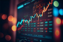 Stock market trading investment candlestick graph