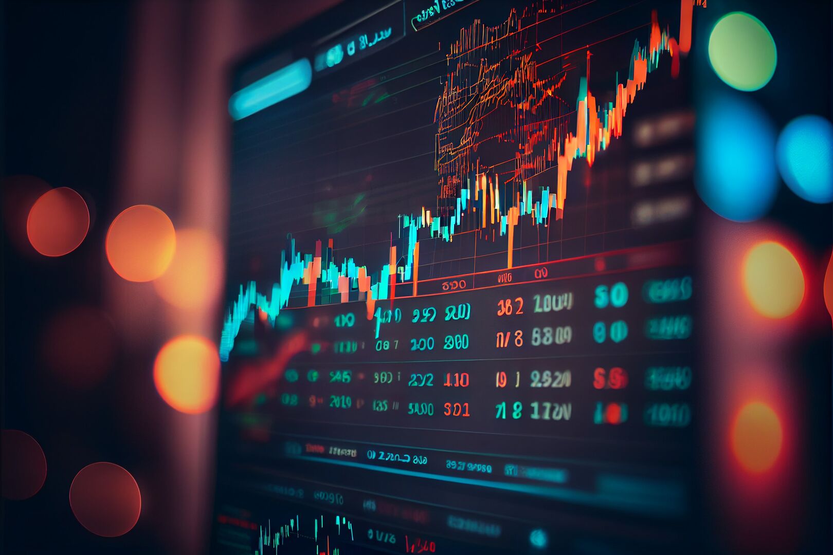 Stock market trading investment candlestick graph