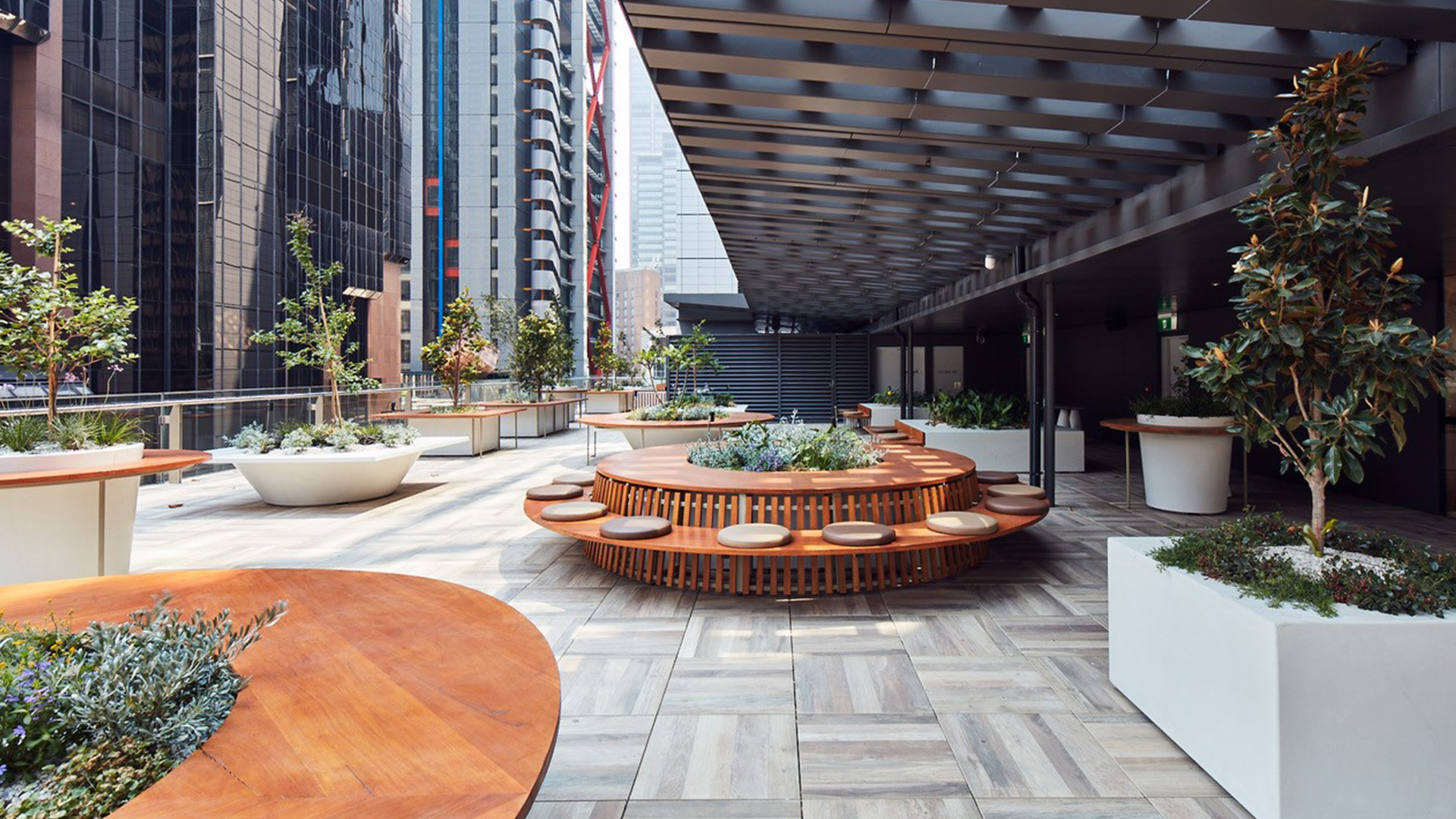 Outdoor terrace seating