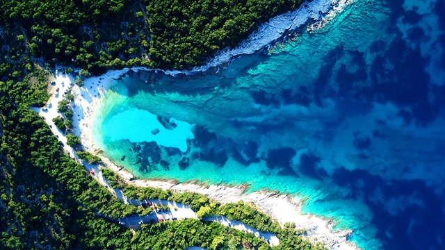 Aerial-drone-ultra-wide-photo-of-secluded-turquoise