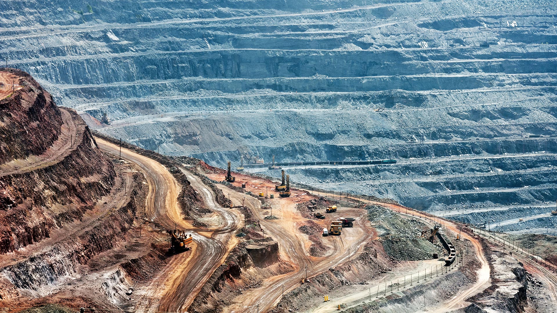 aerial view of mining site