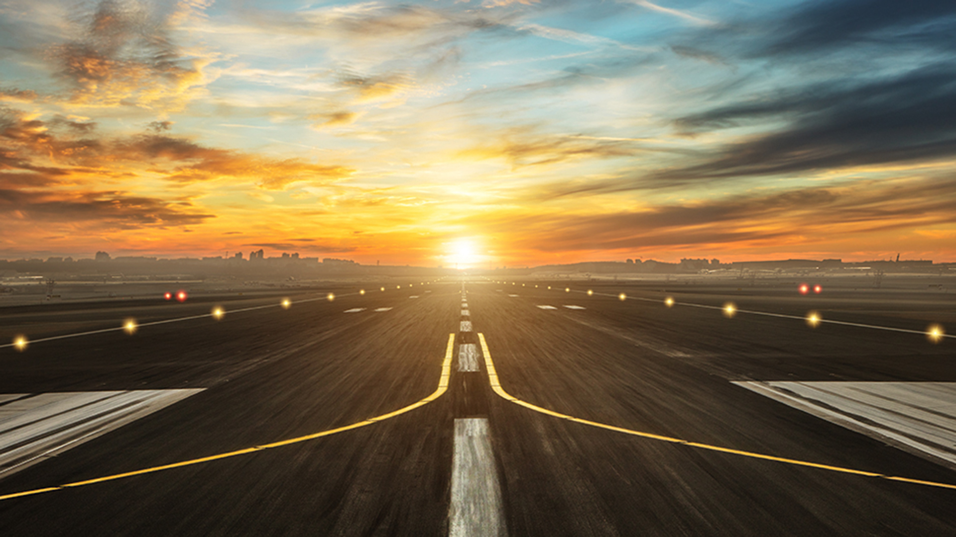 runway and sunset