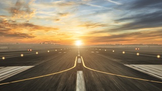 runway and sunset