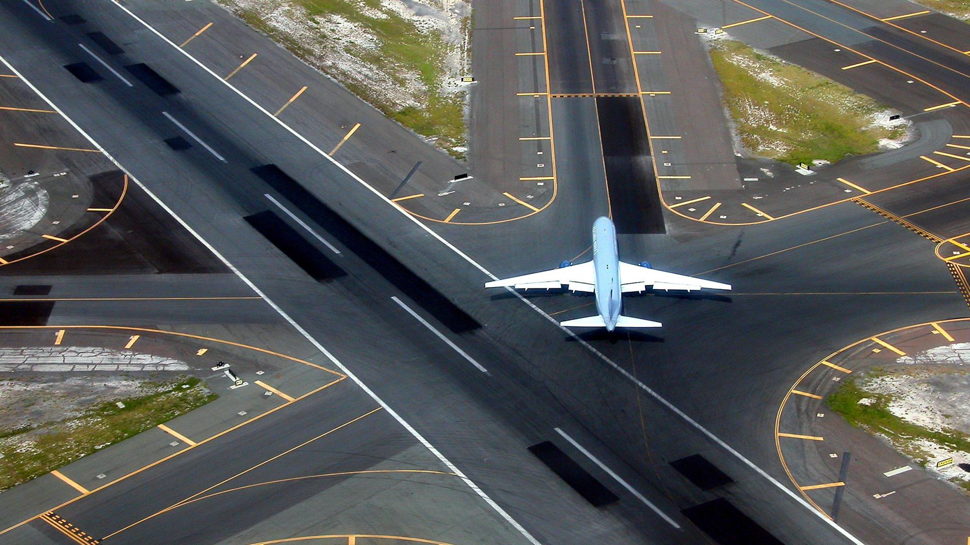 airplane on a runway