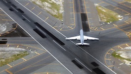 airplane on a runway