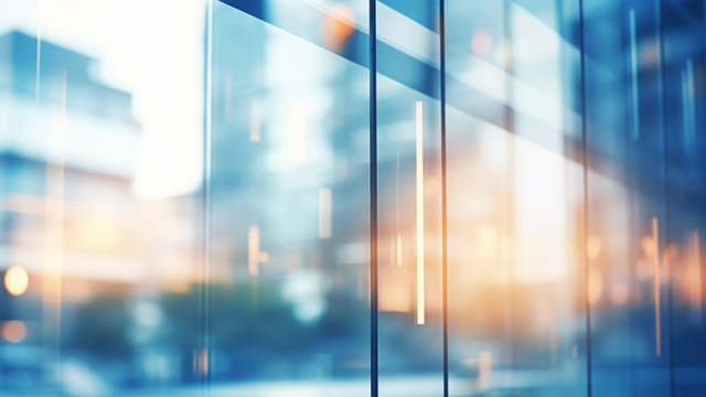 Blurred glass wall of modern business office