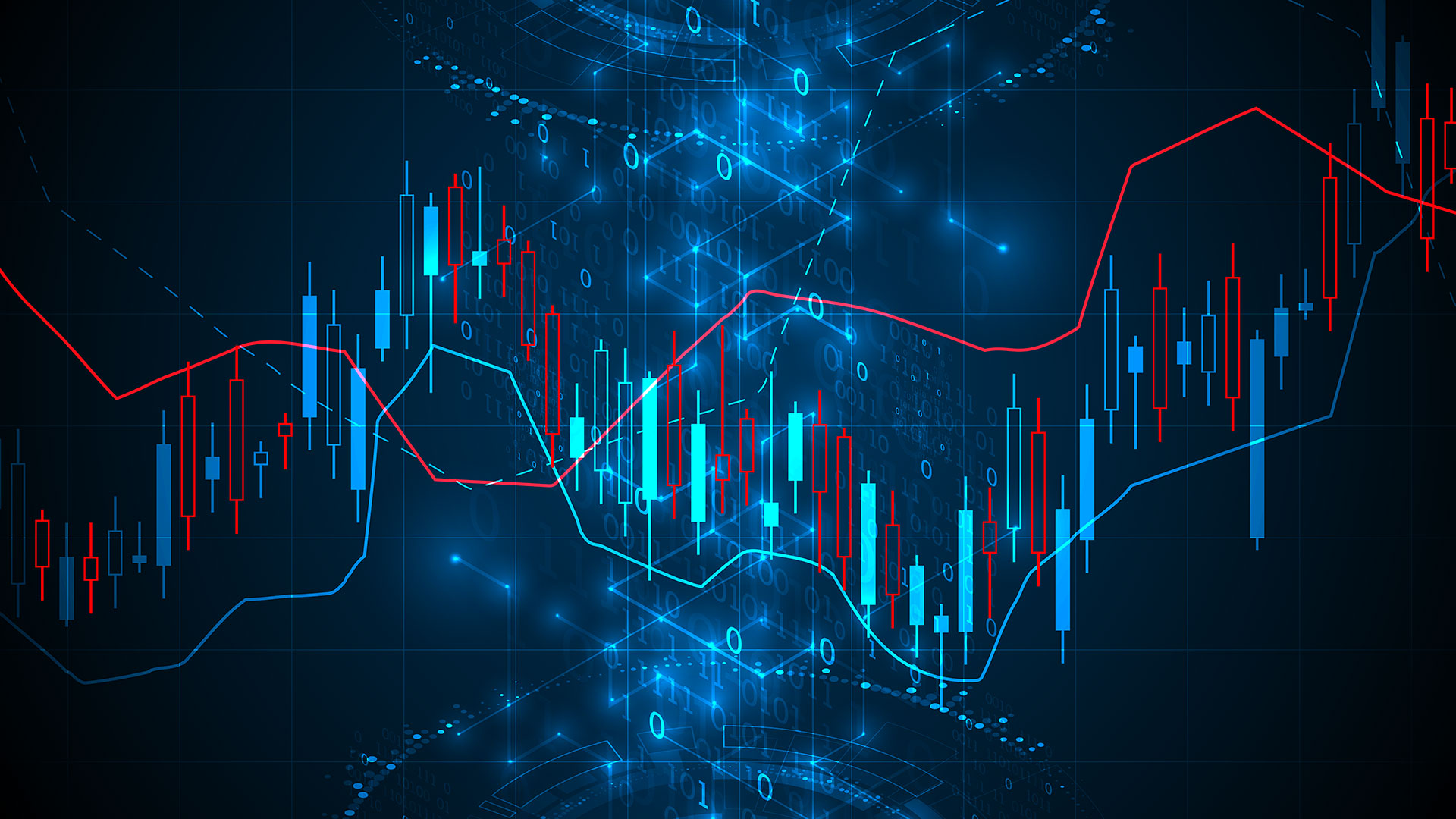 Digital concept with numbers and graphs