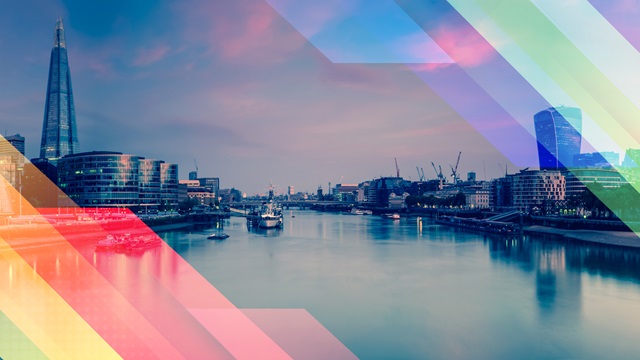 View looking down River Thames, London