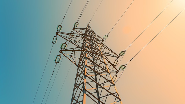 Electric-power-pylon-and-overhead-lines-tower-used-transmit-electrical-energy