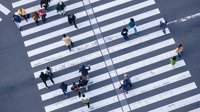 People crossing road