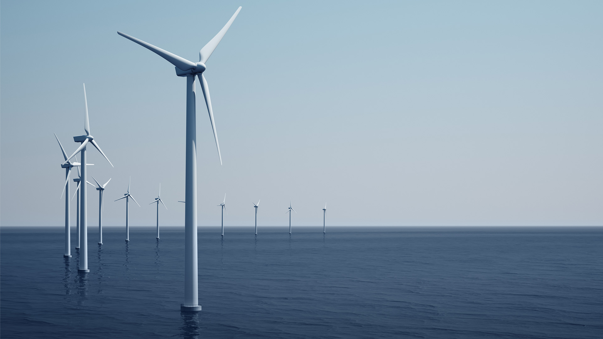 a wind farm in the ocean