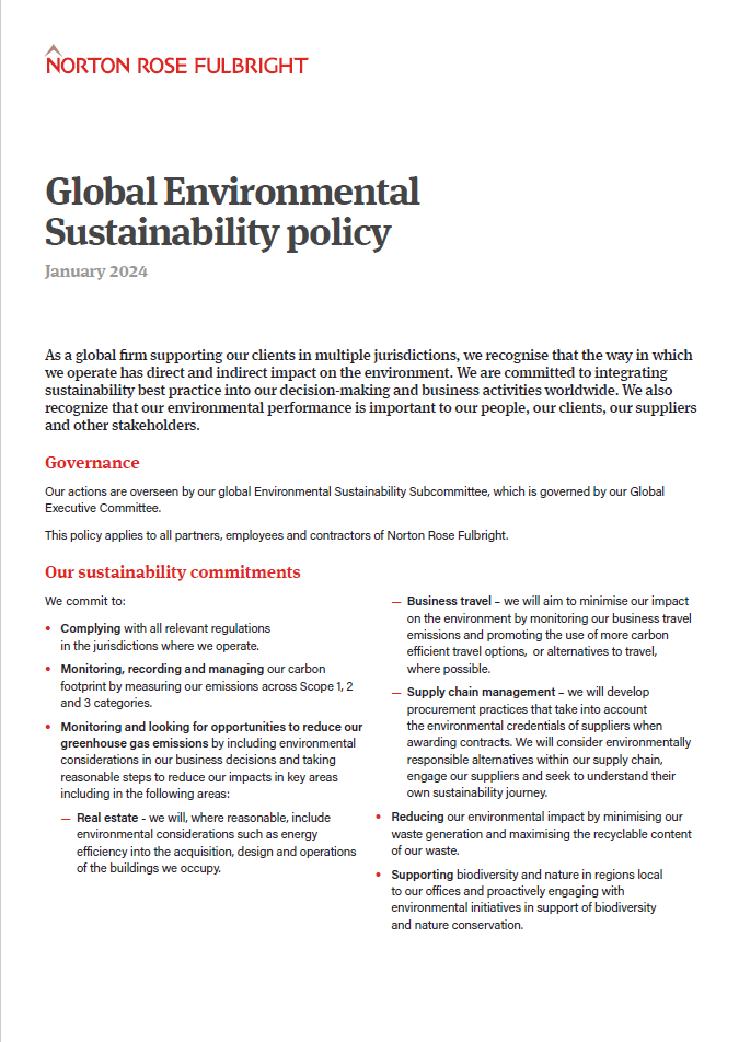 Global sustainability policy