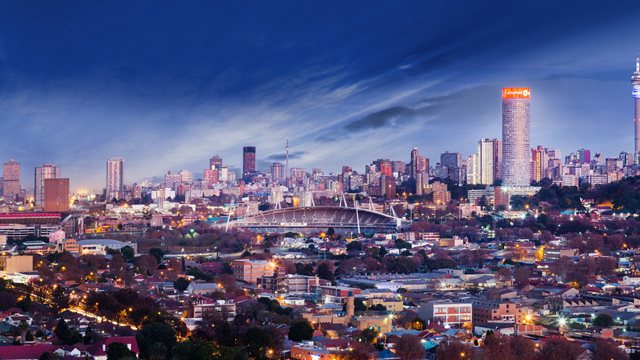 Johannesburg south africa skyline evening