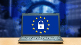 laptop with european union logo