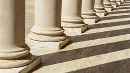Large pillars outside building
