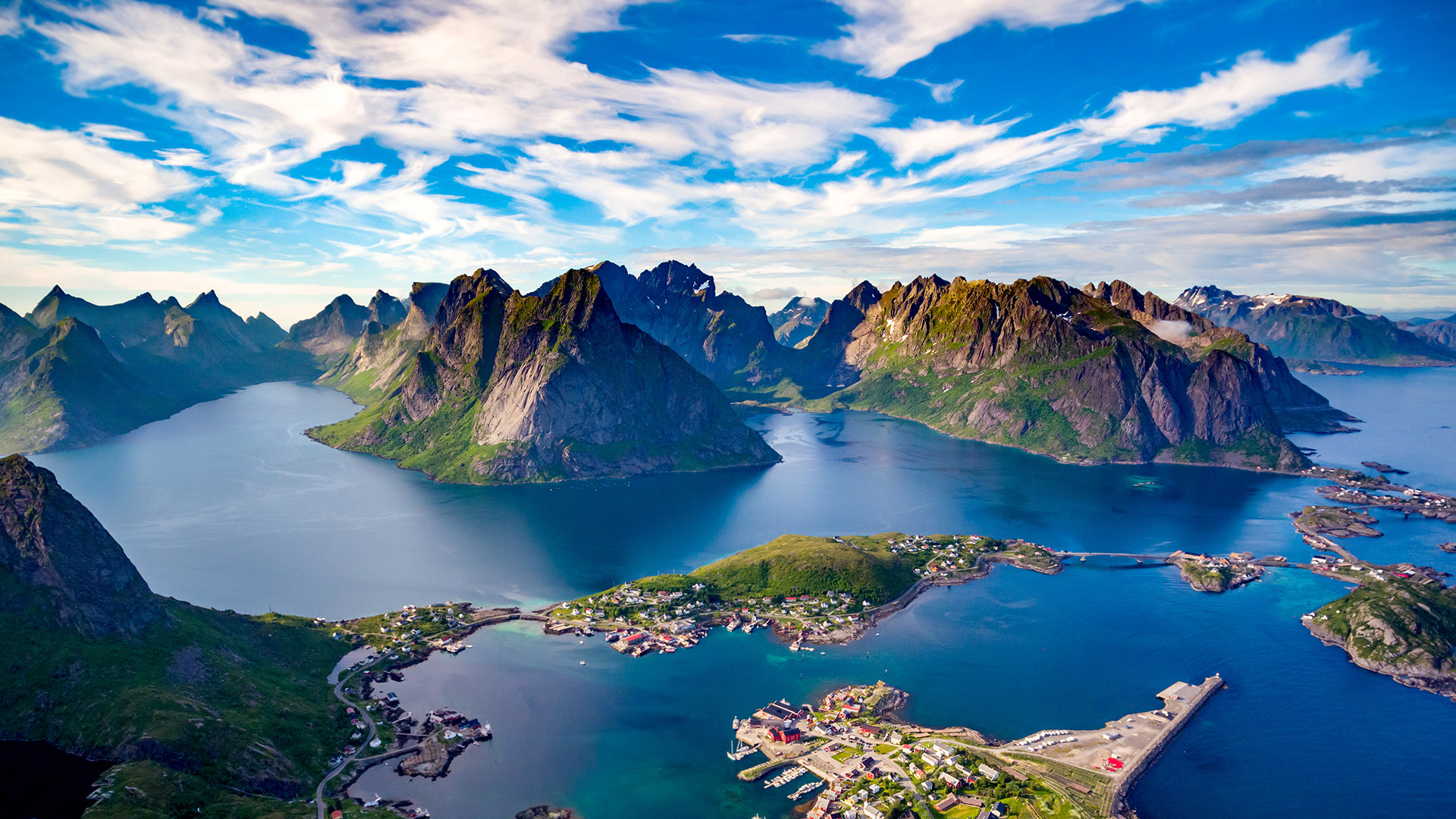 Lofoten islands mountain view of Nordland, Norway