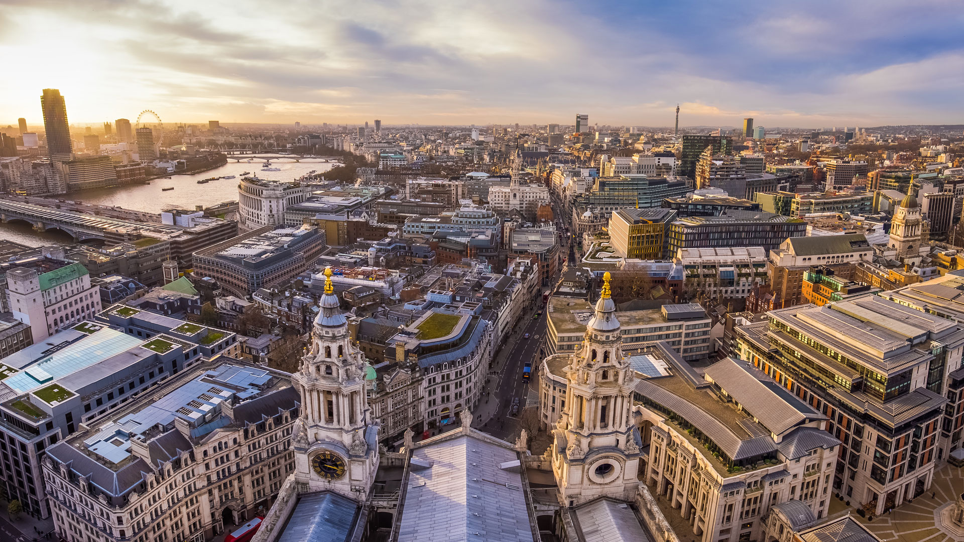 London skyline, view from Saint Paul Cathedral