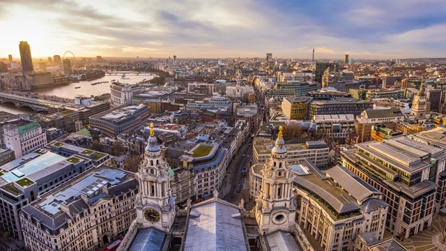 London skyline, view from Saint Paul Cathedral