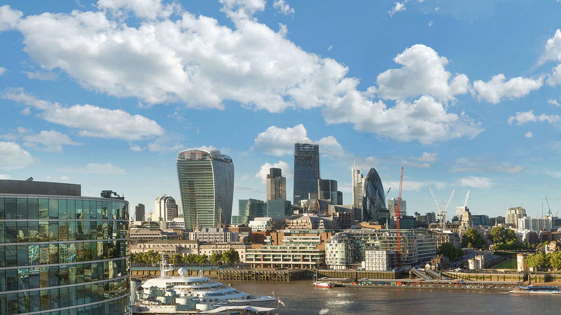 London skyline sunshine