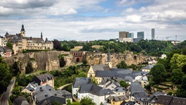 Luxembourg city in a cloud day