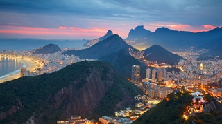 Night view of Rio de Janeiro Brazil