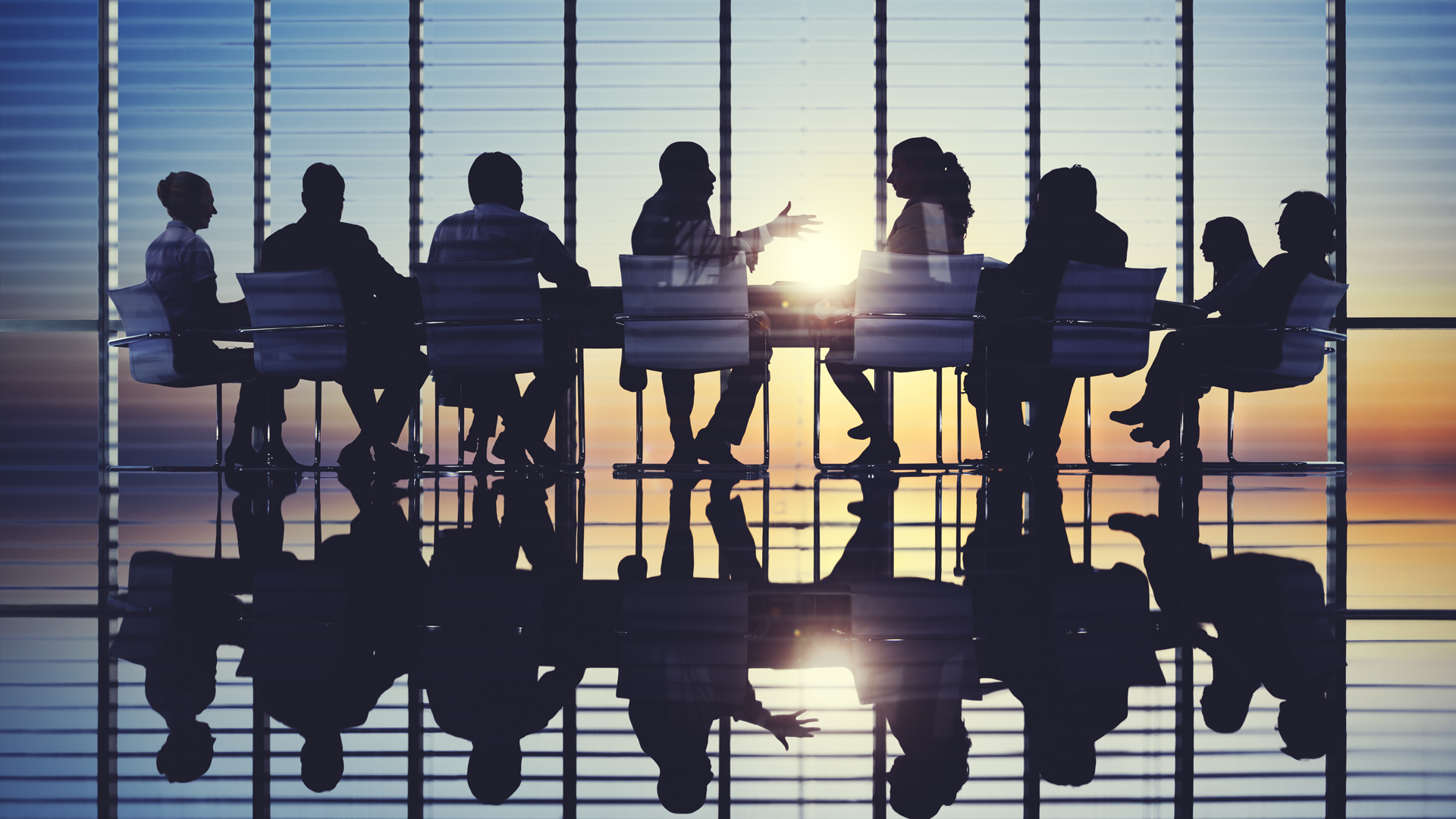People discussing around table
