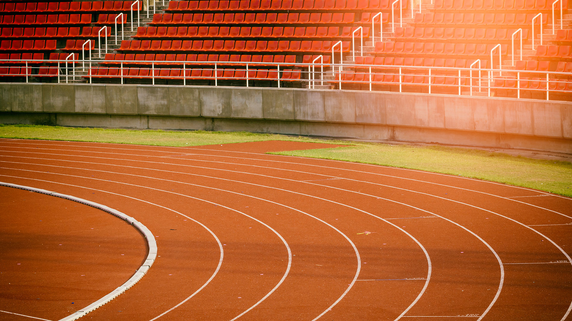 Run race track in sport stadium