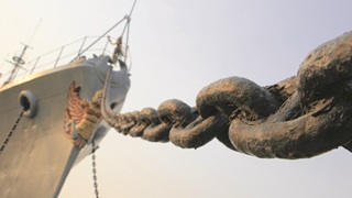 Ship chained