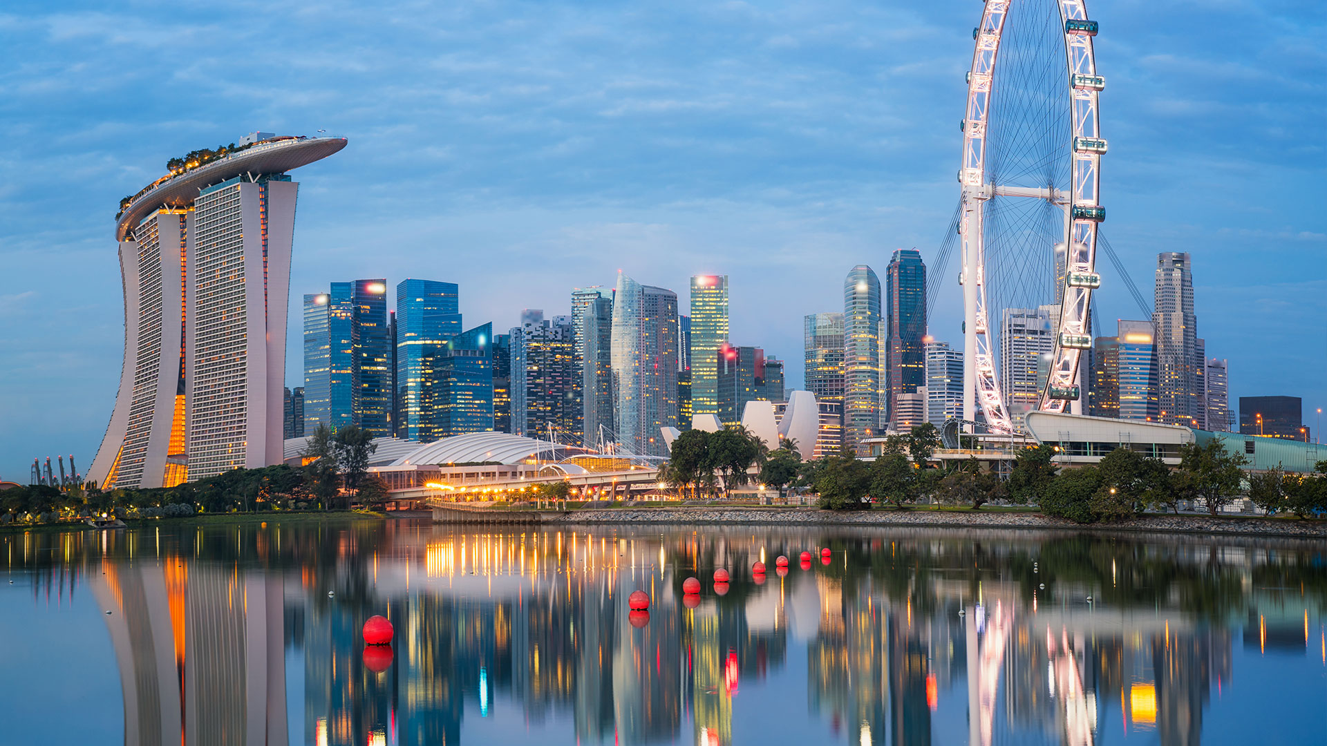 Singapore skyline from the sea