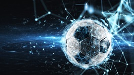 soccer ball with digital internet network effect