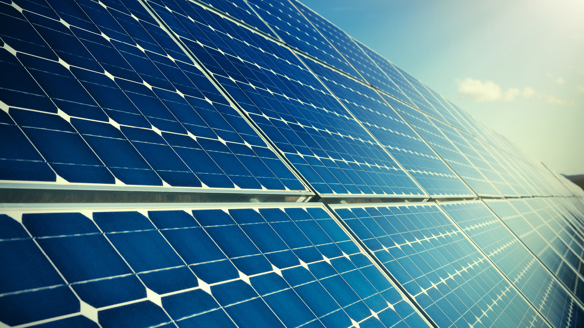 Solar panels producing renewable energy